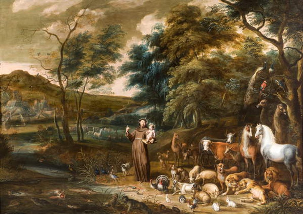 Detail of Saint Francis with the Animals by Willem van I and Hondt Lambert de I (d.c.1665) Herp