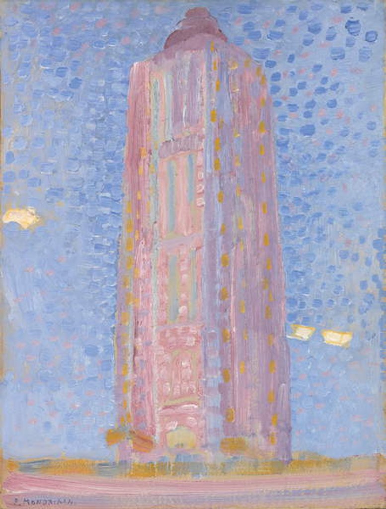 Detail of Lighthouse at Westkapelle in Pink, 1909 by Piet Mondrian