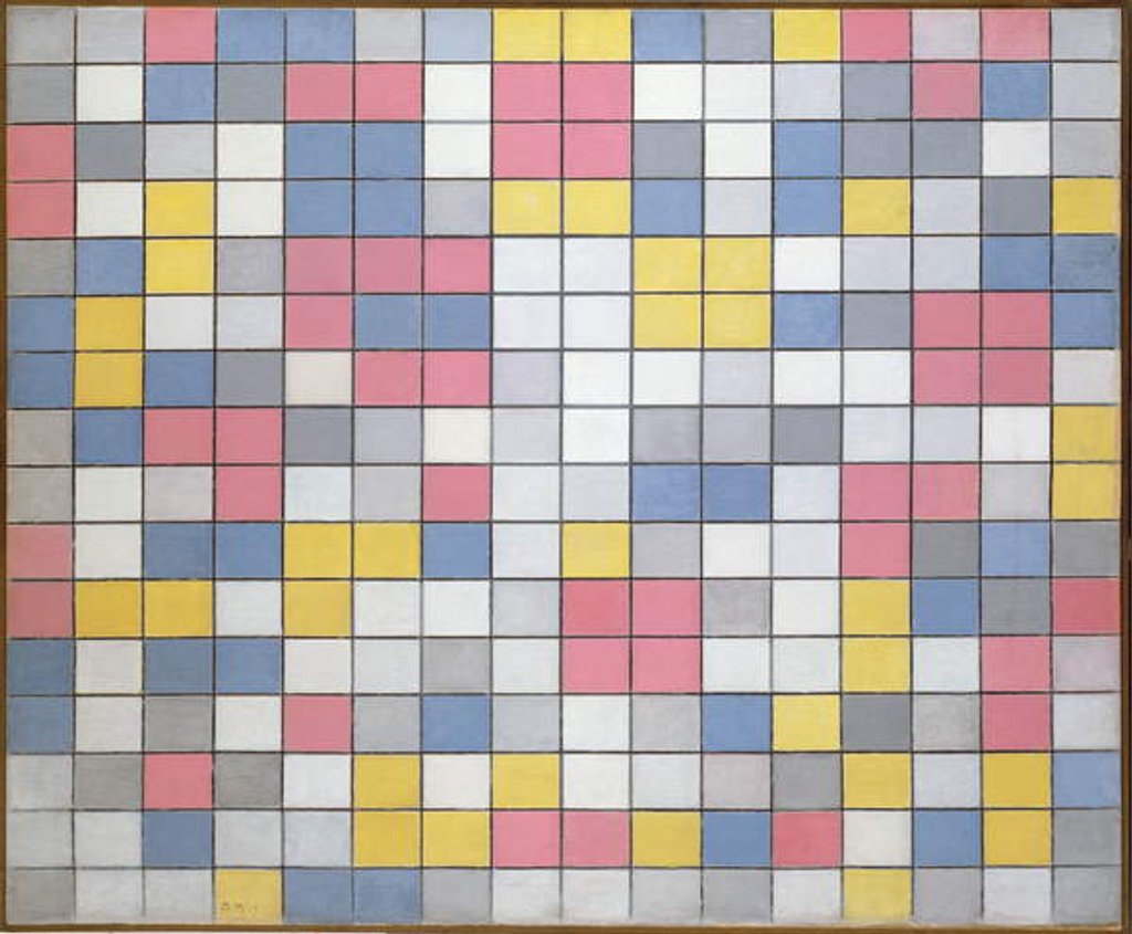 Detail of Composition with Grid 9: Checkerboard Composition with Light Colours, 1919 by Piet Mondrian