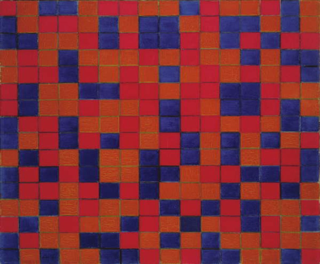 Detail of Composition with Grid 8: Checkerboard Composition with Dark Colours, 1919 by Piet Mondrian