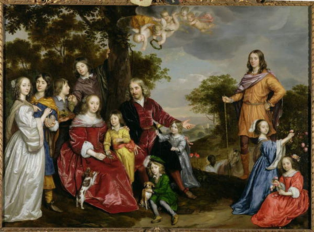Detail of Portrait of W. van der Kerckhoven and his family, 1652 by Jan Mytens or Mijtens
