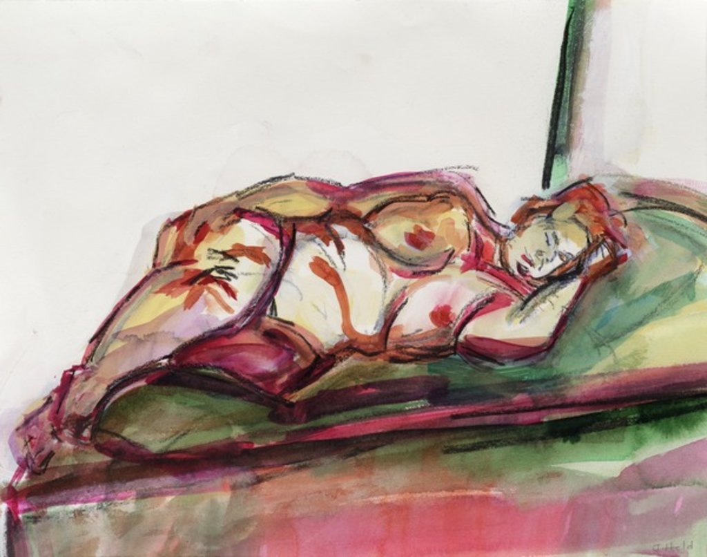 Detail of Fat Sleeping Nude, 2015 by Julie Held