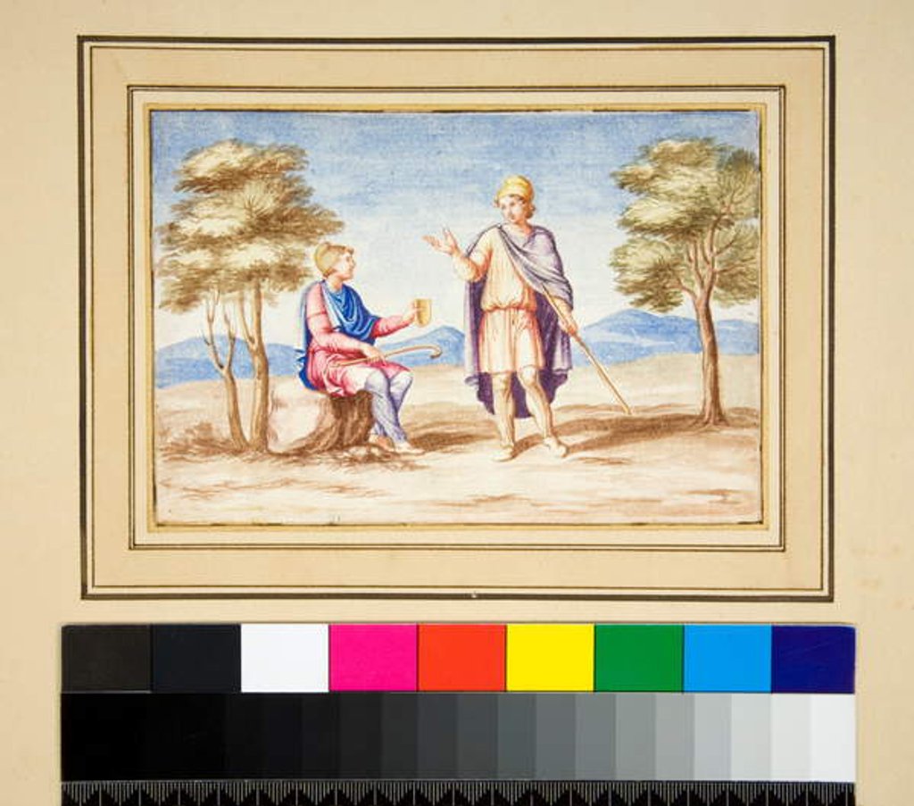Detail of Two men in Phrygain Caps by Pietro Santi Bartoli