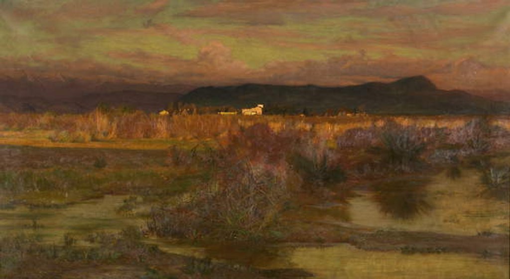 Detail of Afterglow in Italy - Evening, 1909 by Matthew Ridley Corbet