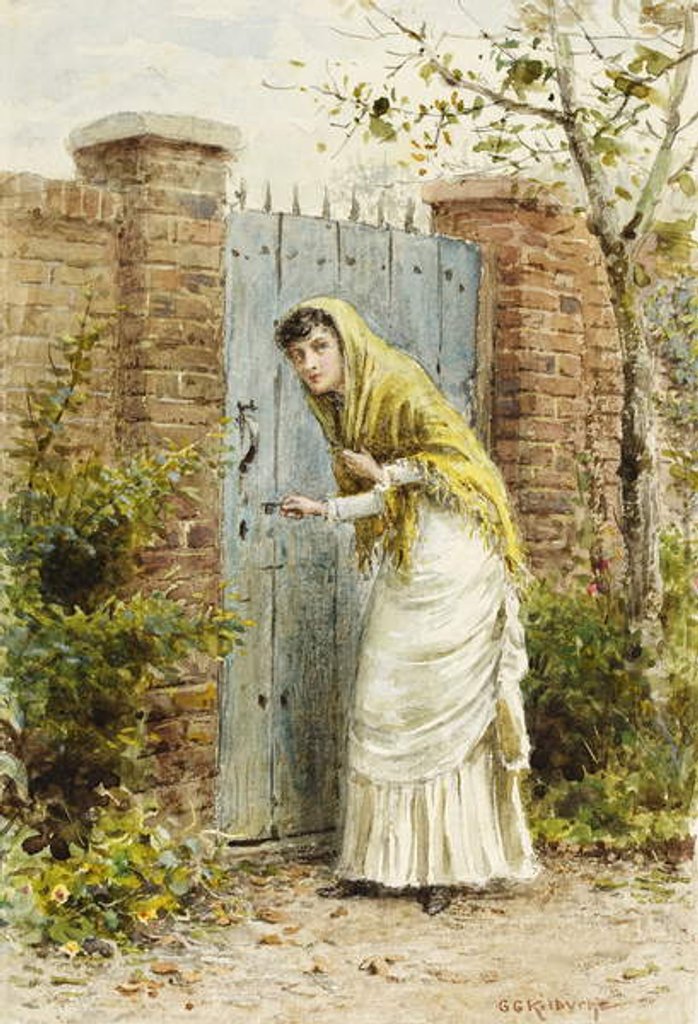 Detail of Girl at a Gate by George Goodwin Kilburne