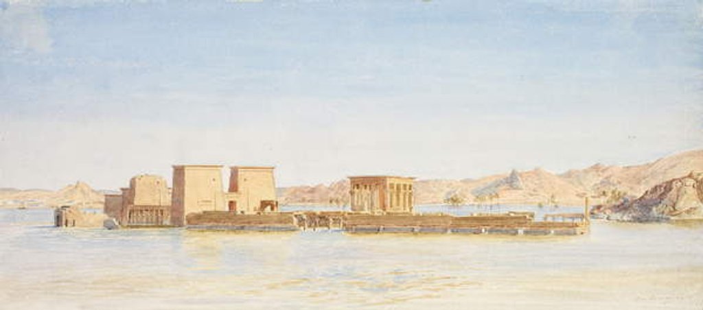 Detail of The Temple of Isis on the Island of Philae, c.1907-10 by John Somerscales