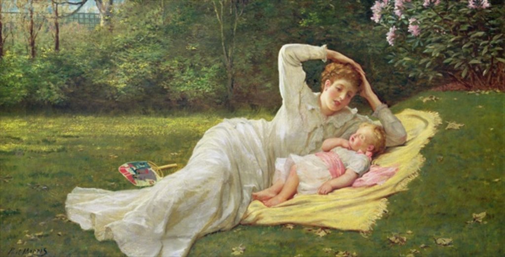 Detail of The First Born, c.1875 by Philip Richard Morris
