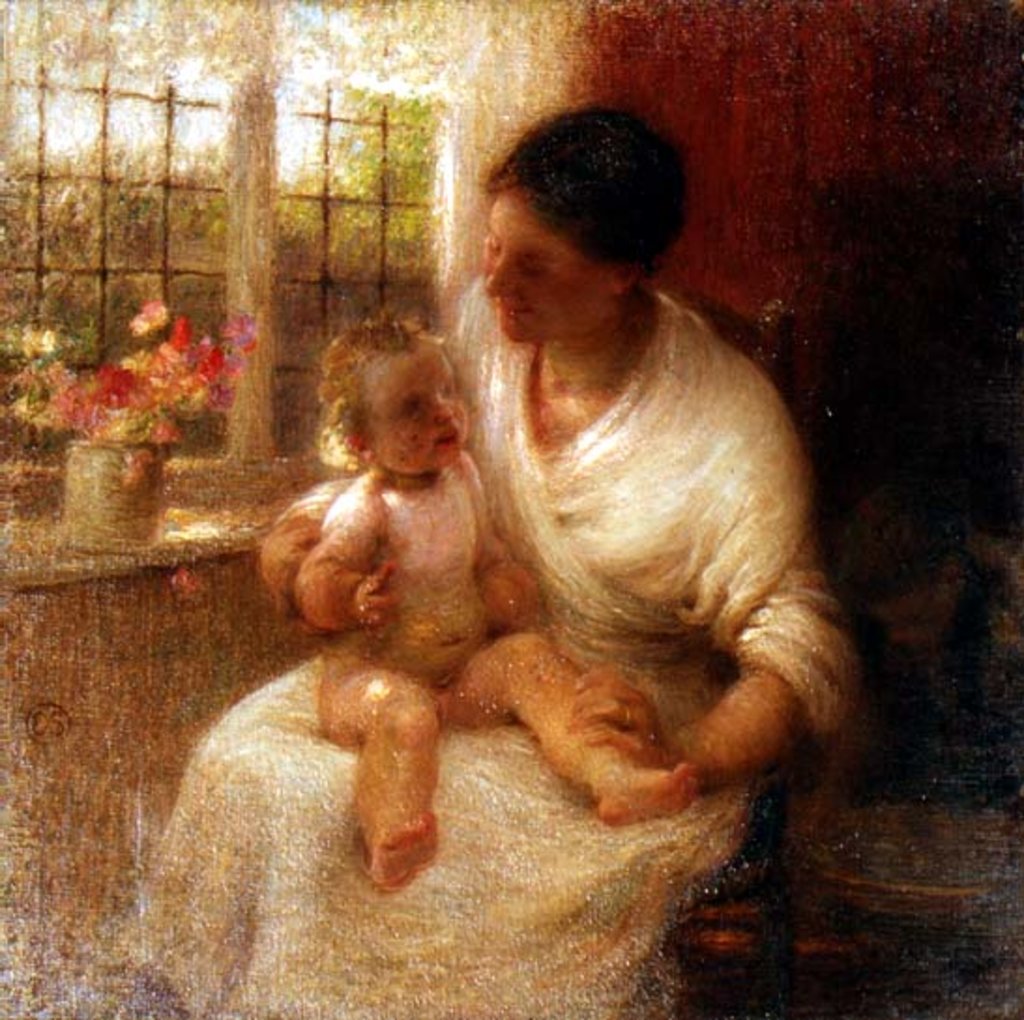 Detail of A Cottage Madonna, 1907 by William Edward Stott
