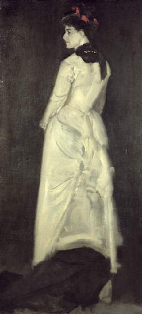 Detail of Harmony in Flesh Colour and Black: Portrait of Miss Louise Jopling by James Abbott McNeill Whistler