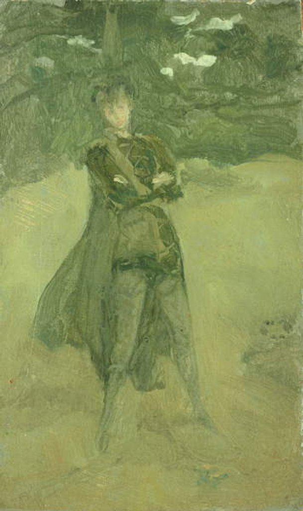 Detail of Note in Green and Brown: Orlando at Coombe, c.1884-85 by James Abbott McNeill Whistler