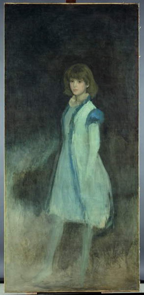 Detail of The Blue Girl: Portrait of Connie Gilchrist, c.1879 by James Abbott McNeill Whistler