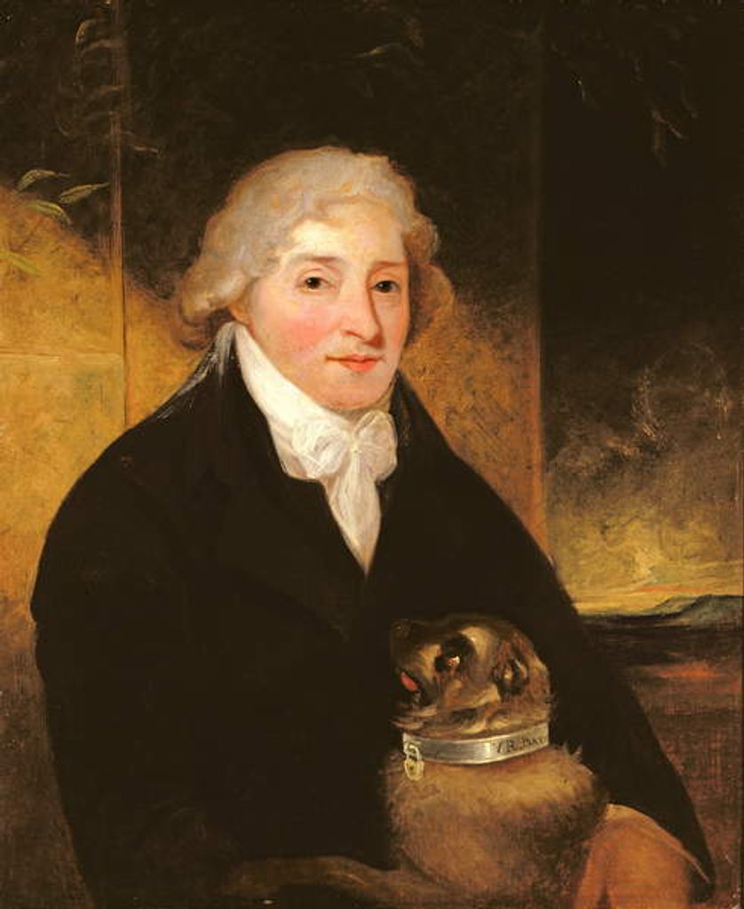 Detail of Venanzio Rauzzini with his dog Turk, c.1795 by J. (attr. to) Hutchison
