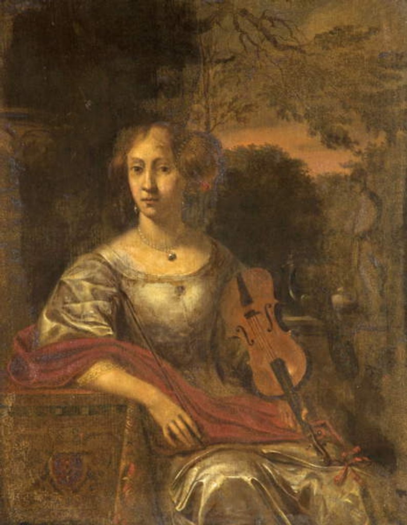Detail of Lady with a Violin, c.1675 by Dutch School