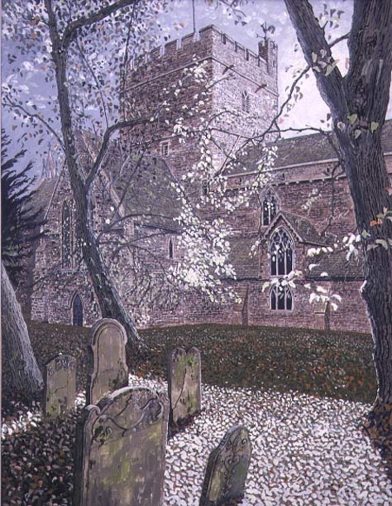 Detail of Brecon Cathedral, Autumn Day, 1992 by Huw S. Parsons
