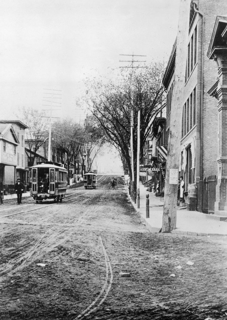 Detail of Cars on an Electric Railway by Anonymous