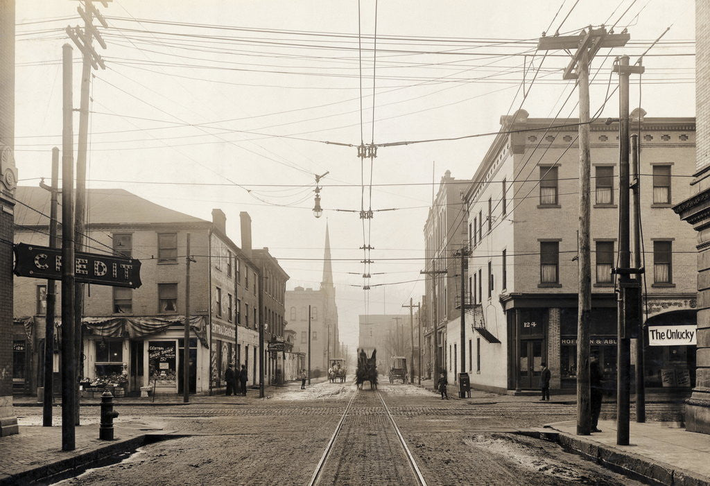Detail of Southern Cambria Railway Tracks Through Johnstown by Anonymous