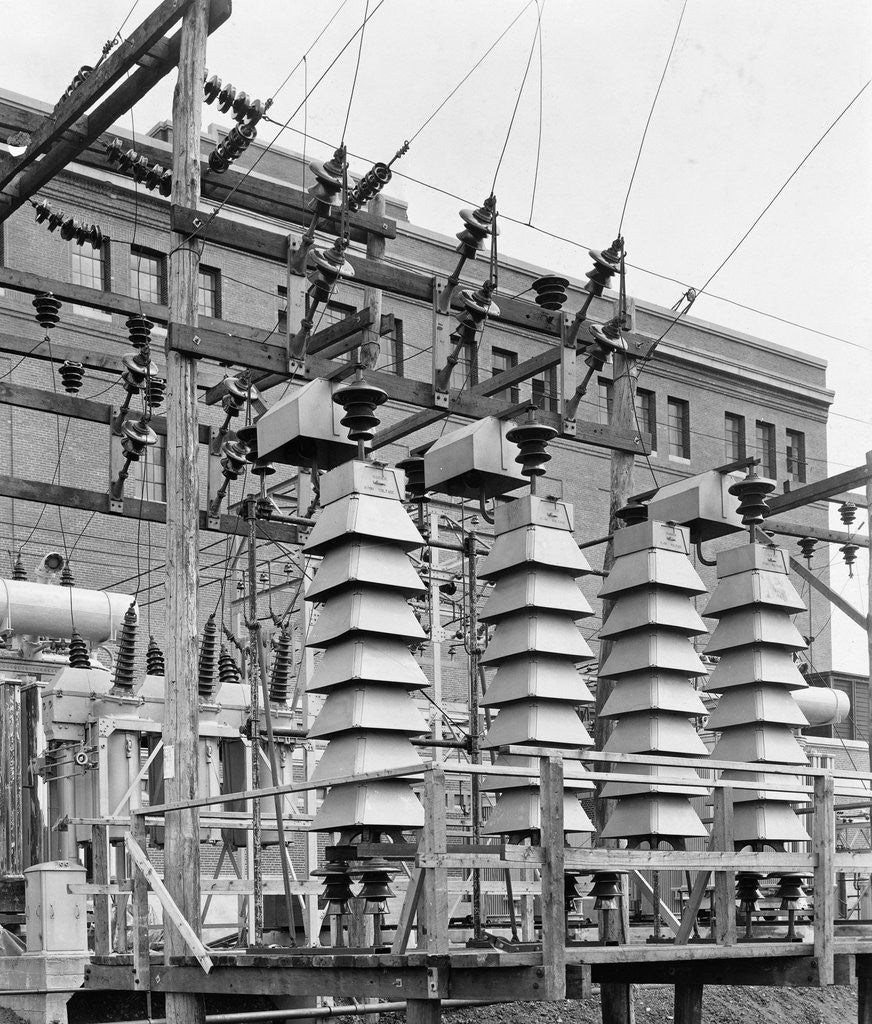 Detail of Volt Arresters at Electric Company by Anonymous