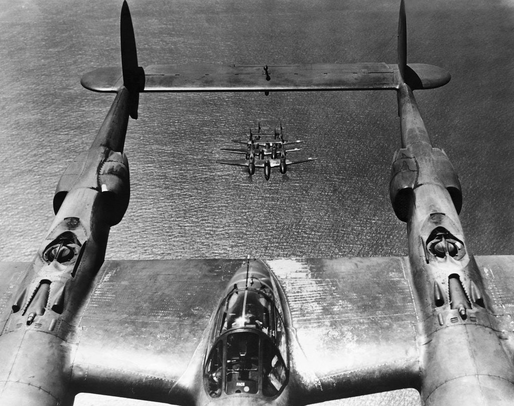 Detail of Lockheed P-38 Lightning Pursuit Fighters by Anonymous