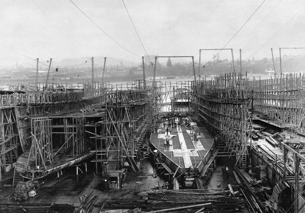 Detail of Ships Under Construction by Anonymous