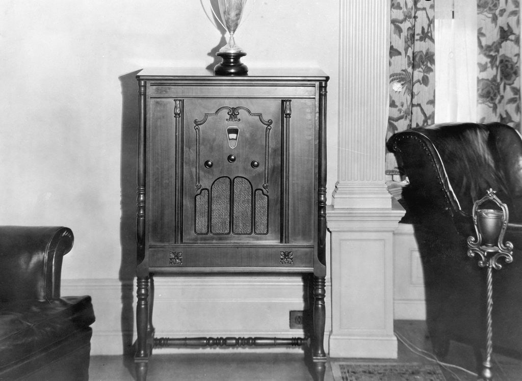 Detail of General Electric Battery Console Radio Receiver by Anonymous
