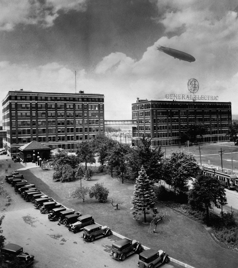 Detail of Airship over General Electric Building by Anonymous