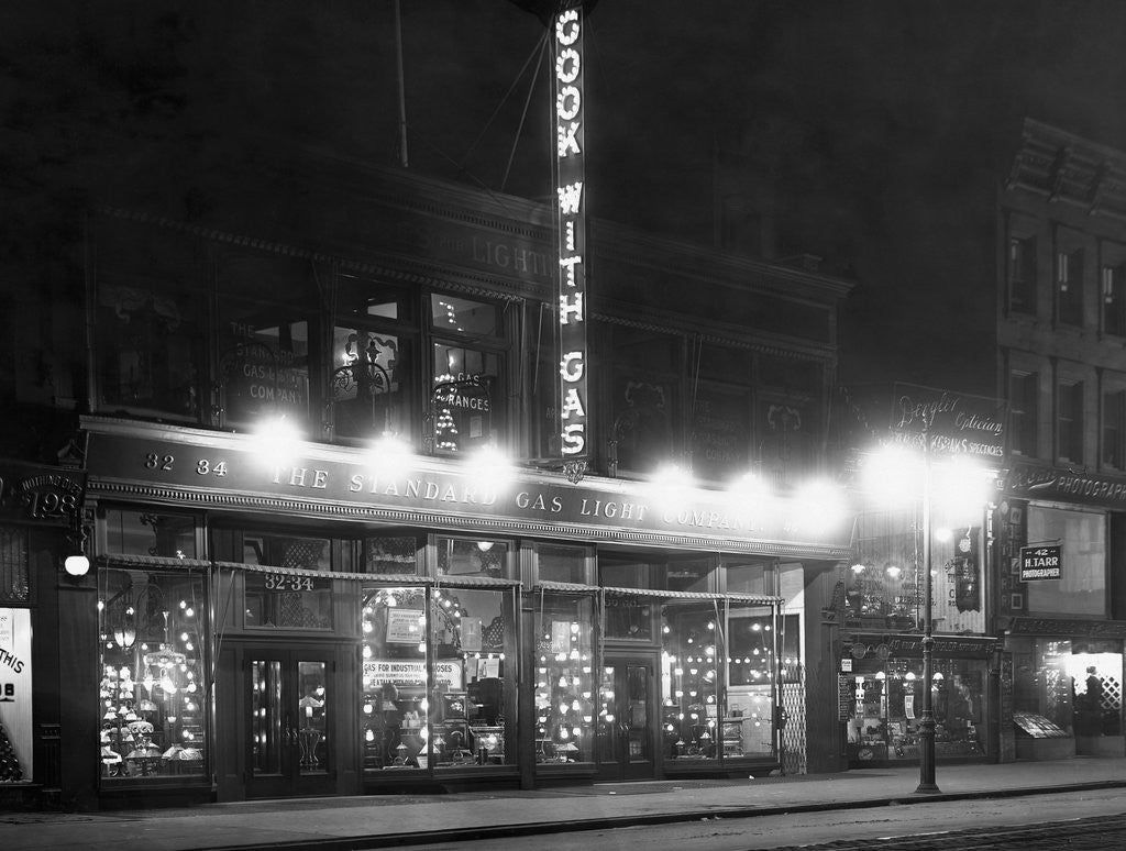 Detail of Illumination on a Store Front by Anonymous