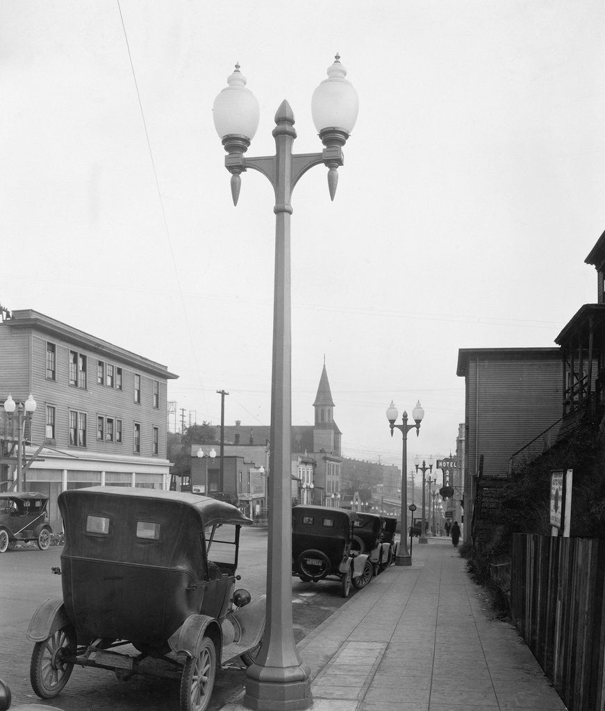 Detail of Ornamental Lights Along a Sidewalk by Anonymous