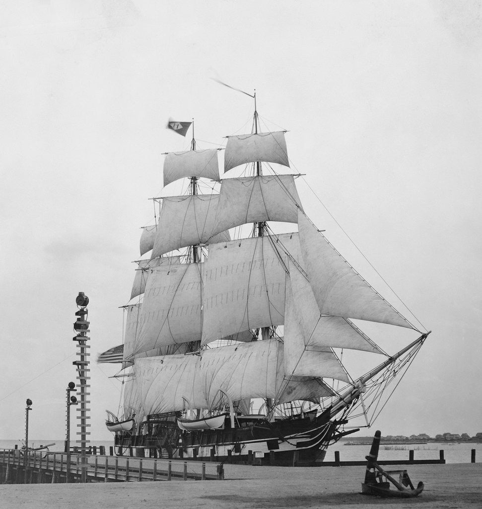 Detail of Whaling Ship at a Dock by Anonymous