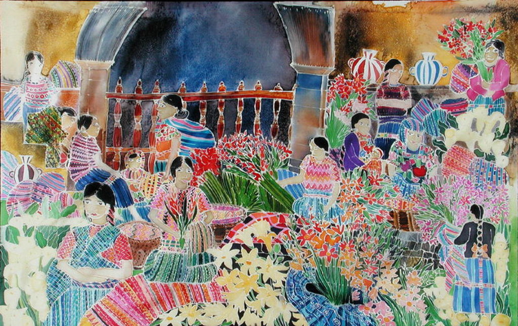 Detail of Chichicastango, Market Day by Hilary Simon