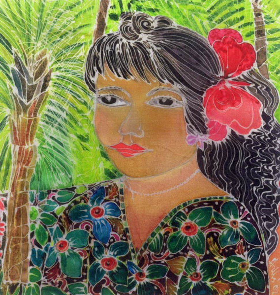 Detail of Lady with Hibiscus by Hilary Simon