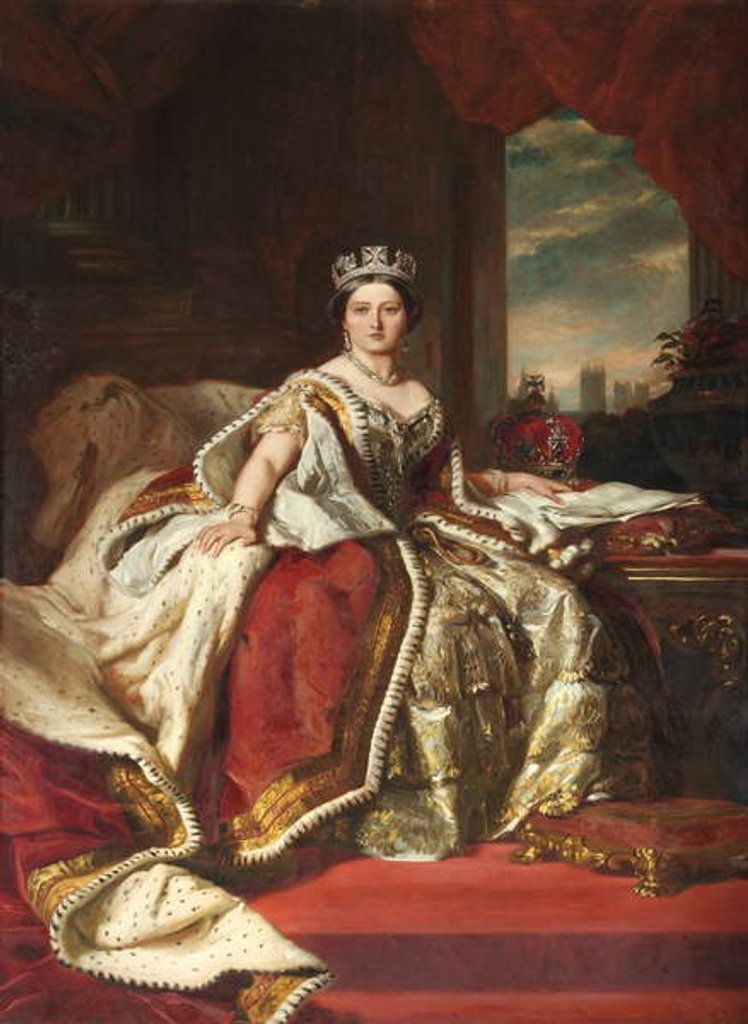 Detail of Queen Victoria, copied by John Hanson Walker RA, 1879 by Franz Xaver (after) Winterhalter