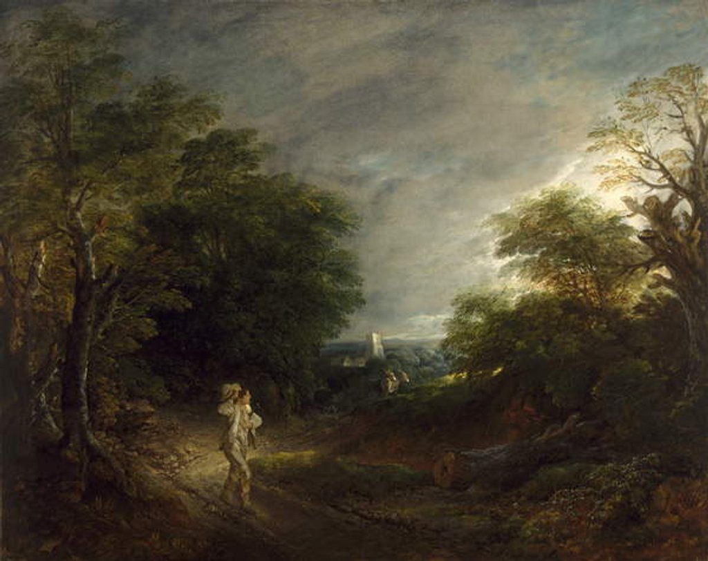 Detail of Wooded Landscape with a Woodcutter, c.1762-63 by Thomas Gainsborough