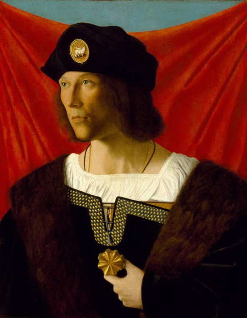 Detail of Portrait of a Man, c.1512 by Veneto Bartolomeo