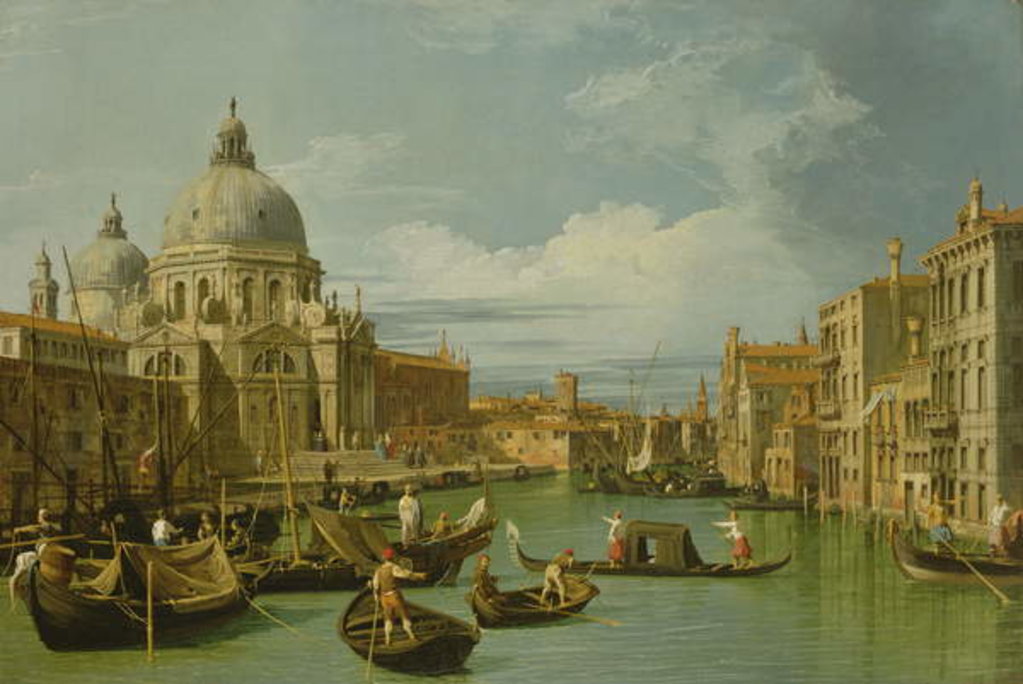 Detail of The Entrance to the Grand Canal, Venice, c.1730 by Canaletto