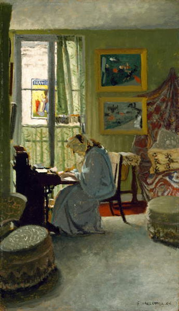 Detail of Woman Writing in an Interior, 1904 by Felix Edouard Vallotton