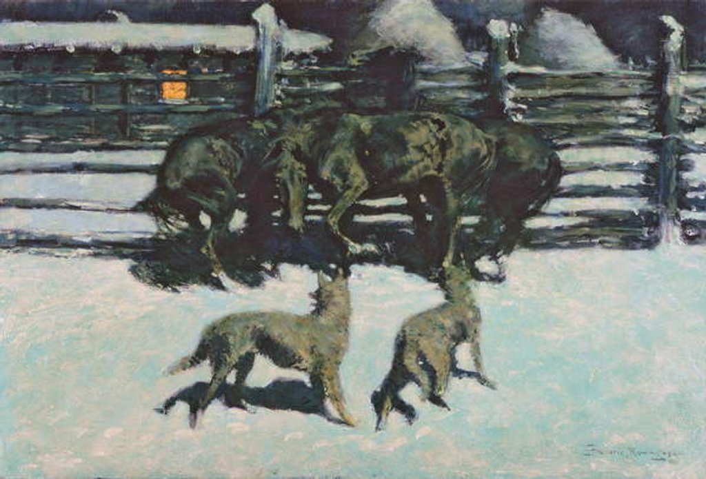 Detail of The Call for Help c.1908 by Frederic Remington