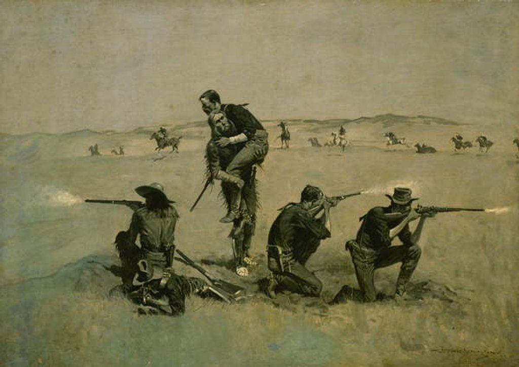 Detail of The Last Stand c.1896 by Frederic Remington