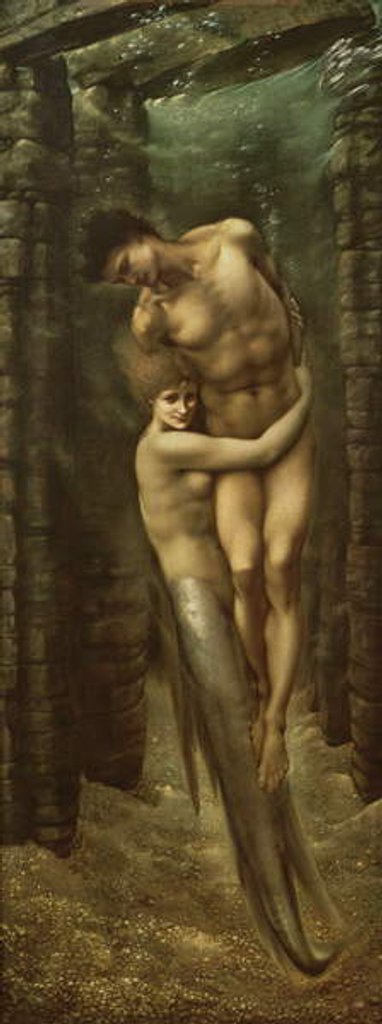 Detail of The Depths of the Sea, 1886 by Edward Coley Burne-Jones