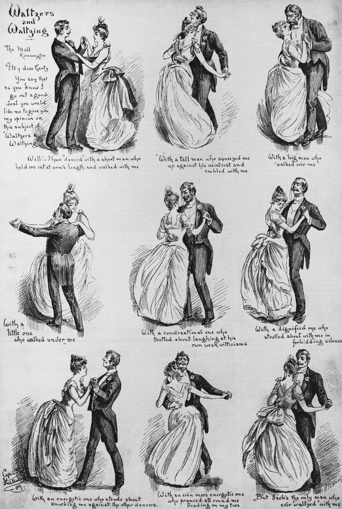 Detail of Demonstration of the Waltz Illustration by Anonymous