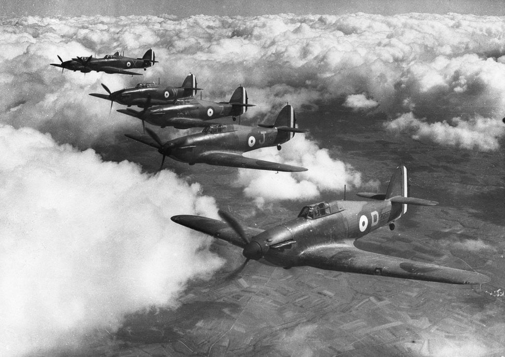 Detail of Hawker Hurricanes in Flight by Anonymous