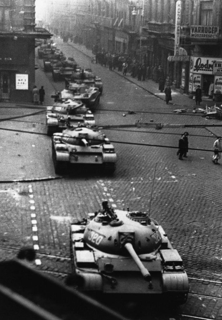 Detail of Russian Tanks on Budapest Street in 1956 by Anonymous
