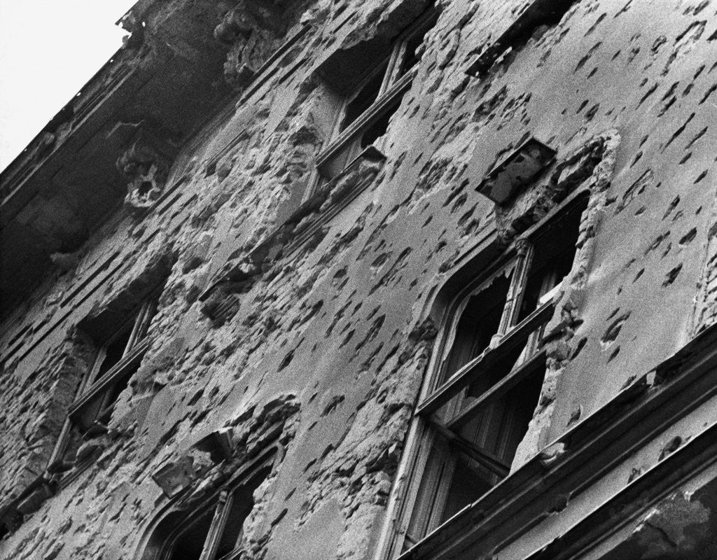 Detail of A Scarred Building by Corbis