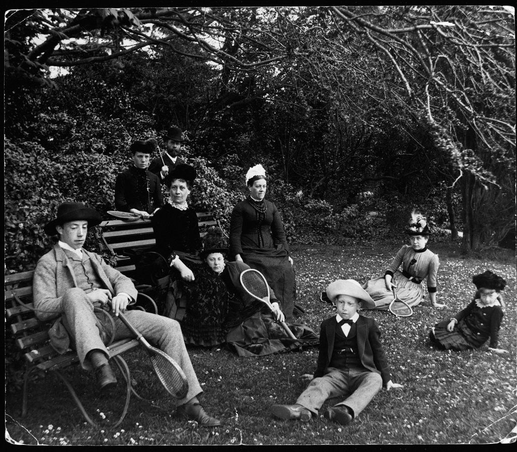 Detail of Group of People With Tennis Rackets by Corbis
