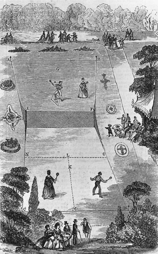 Detail of Illustration of How to Play Lawn Tennis, 1874 by Anonymous