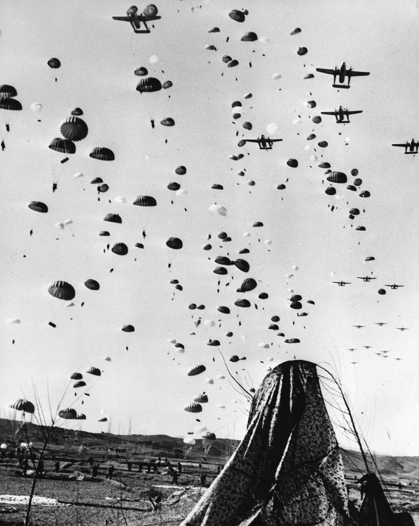Detail of Troops Parachuting Into Korea by Anonymous