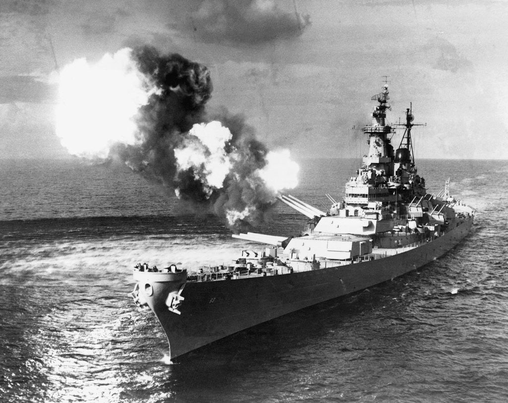 Detail of U.S.S. Missouri Firing its Guns by Anonymous