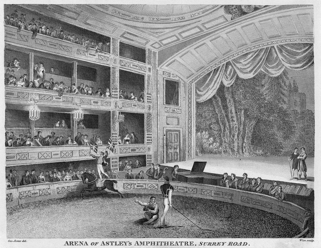 Detail of Arena of Astley's Amphitheatre, Surrey Road Illustration by Anonymous