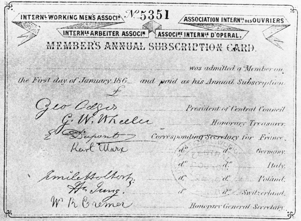 Detail of Membership Card by Anonymous