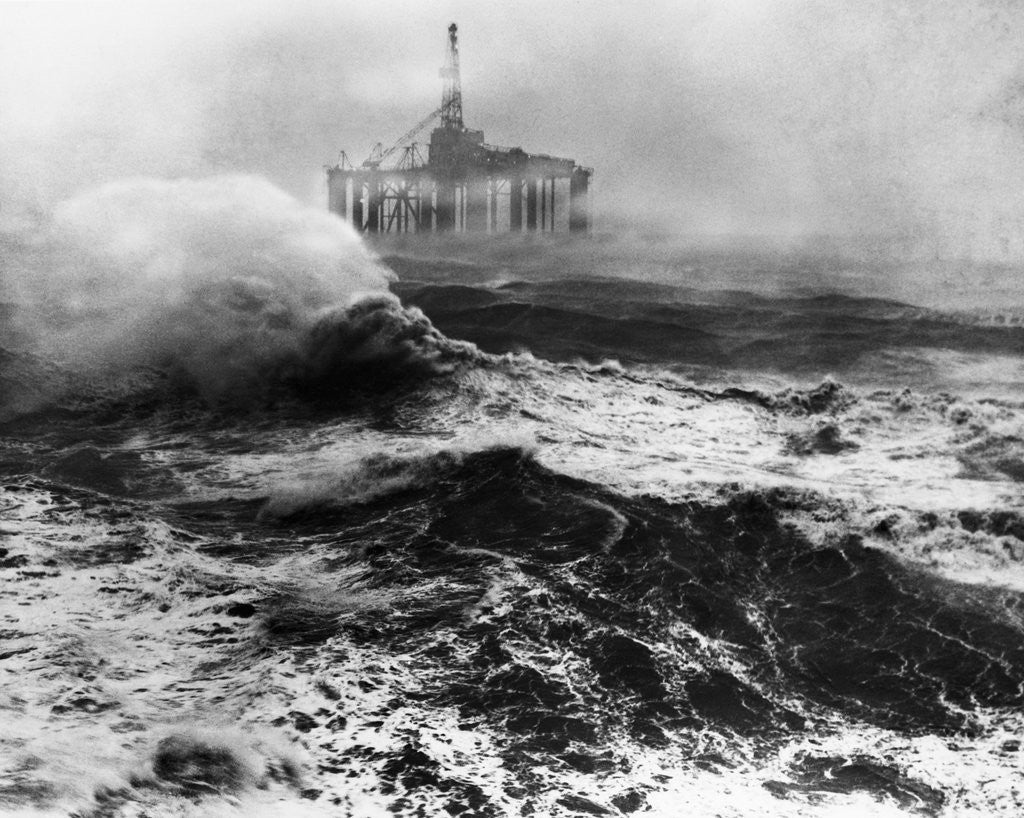 Detail of Oil Rig in Stormy Sea by Anonymous