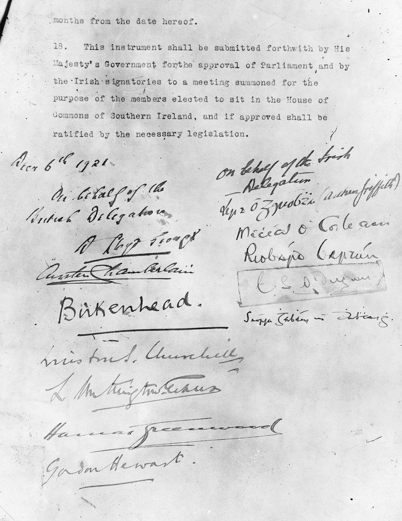 Detail of Irish Peace Charter by Corbis